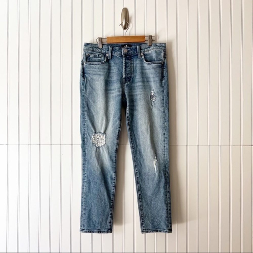 7FAM Floral Embroidered Josefina Jeans